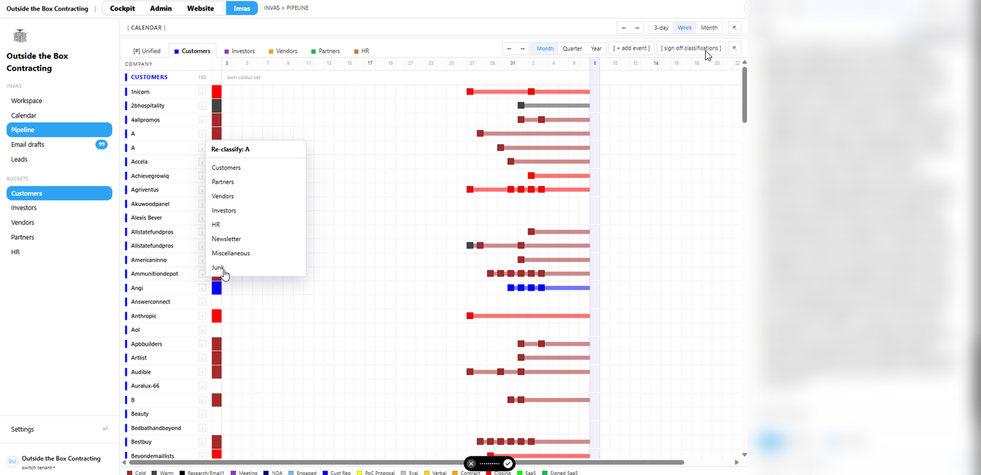 Fig 4. When the board looks right, click ‘Sign off classifications’ (top right). Setup is done.